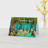 Hund und Musiker Serenade Happy Birthday Card Karte (Gelbe Blume)