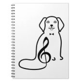 HUND UND MUSIKNOTE NOTIZBLOCK (Vorderseite)