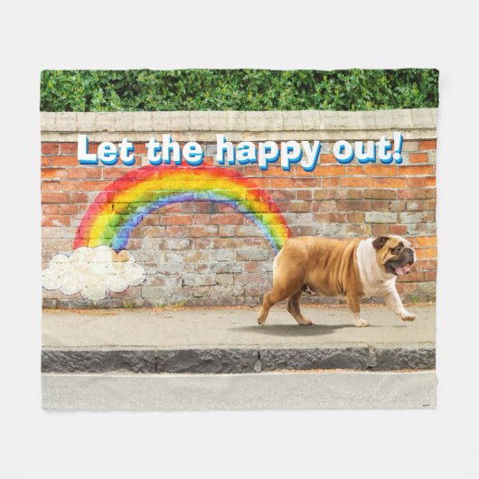 Hund und Rainbow Graffiti Fleecedecke (Vorderseite (Horizontal))