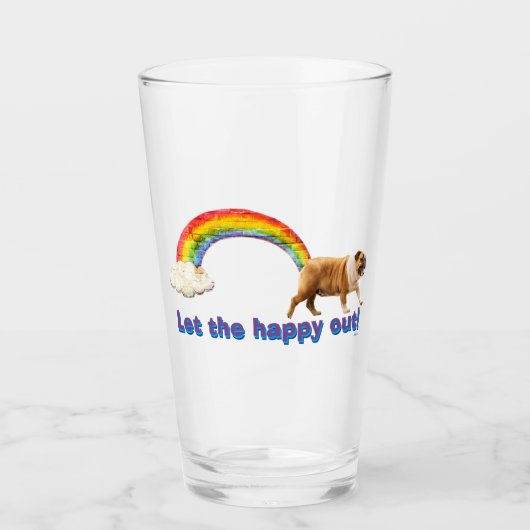 Hund und Rainbow Graffiti Glas (Vorderseite)