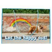 Hund und Rainbow Graffiti Große Geschenktüte (Rückseite)