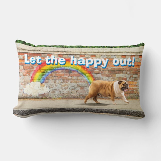 Hund und Rainbow Graffiti Lendenkissen (Vorderseite)