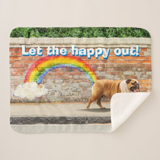 Hund und Rainbow Graffiti Sherpadecke (Vorderseite (Horizontal))