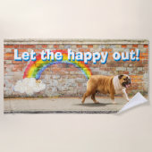 Hund und Rainbow Graffiti Strandtuch (Vorderseite)