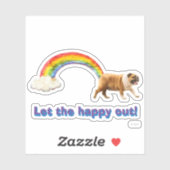 Hund und Regenbogen Graffiti Aufkleber (Blatt)