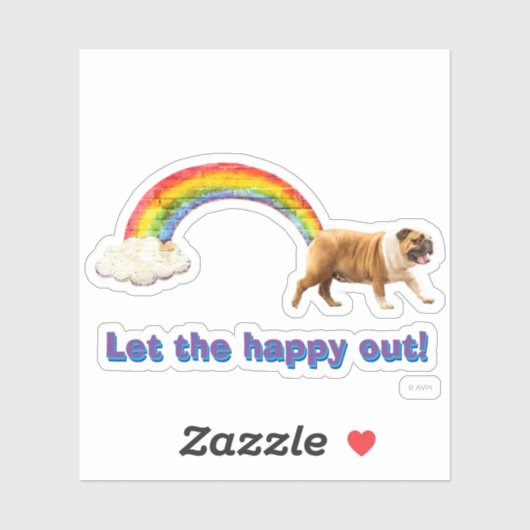 Hund und Regenbogen Graffiti Aufkleber (Blatt)