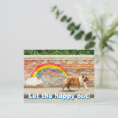 Hund und Regenbogen Graffiti Einladungspostkarte (Stehend Vorderseite)