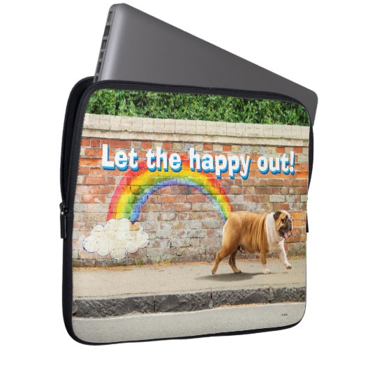 Hund und Regenbogen Graffiti Laptopschutzhülle (Vorne Rechts)