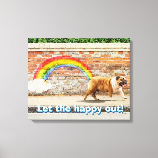 Hund und Regenbogen Graffiti Leinwanddruck (Vorderseite)