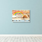 Hund und Regenbogen Graffiti Leinwanddruck (Insitu (Holzboden))