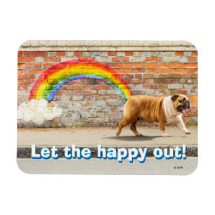 Hund und Regenbogen Graffiti Magnet