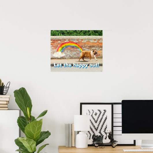 Hund und Regenbogen Graffiti Poster (Heimbüro)