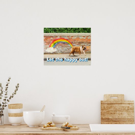 Hund und Regenbogen Graffiti Poster (Küche)