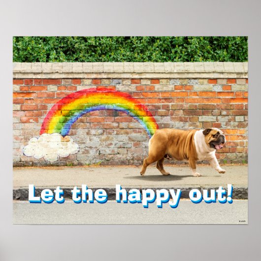 Hund und Regenbogen Graffiti Poster (Vorne)