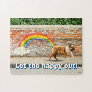 Hund und Regenbogen Graffiti Puzzle