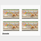 Hund und Regenbogen Graffiti Rechteckiger Aufkleber (Blatt)