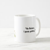 Hund und Schmetterling Cartoon Kaffeetasse (VorderseiteRechts)