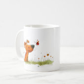 Hund und Schmetterling Cartoon Kaffeetasse (Vorderseite Links)