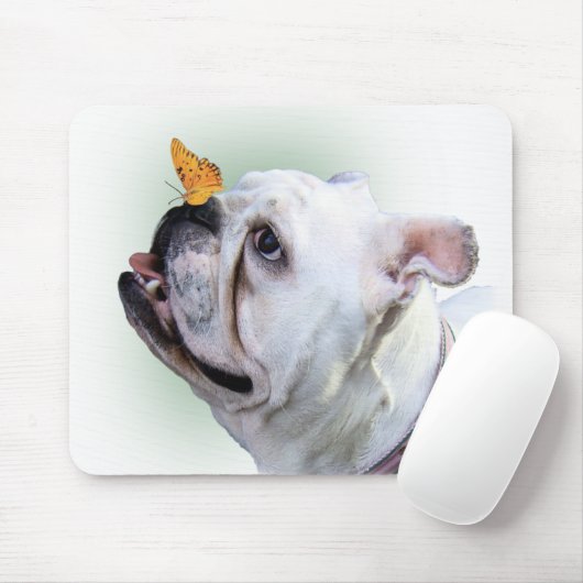 Hund und Schmetterling Mousepad (Mit Mouse)