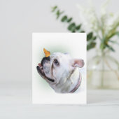 Hund und Schmetterling Postkarte (Stehend Vorderseite)