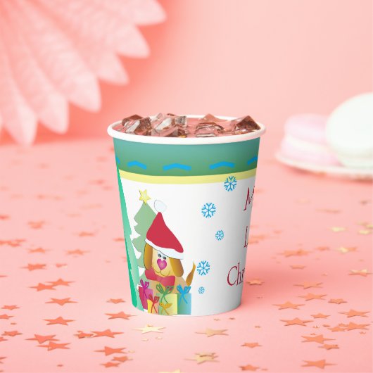 Hund und Schneeflocke Pappbecher (Insitu)