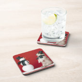 Hund und Schneemann Untersetzer (Rechte Seite)