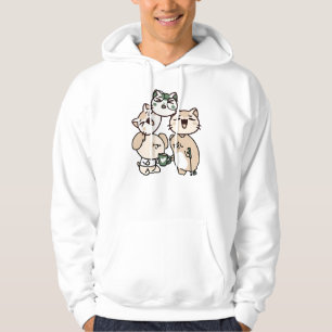 Hund und Schwein mit Gehstock teilen sich Kaffee Hoodie
