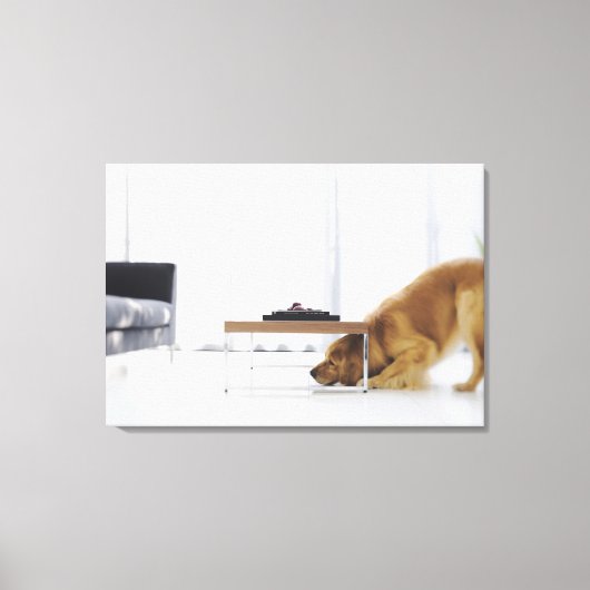 Hund und Tabelle Leinwanddruck (Vorderseite)