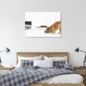 Hund und Tabelle Leinwanddruck (Insitu (Schlafzimmer))