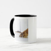 Hund und Tabelle Tasse (Vorderseite Links)