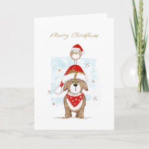 Hund und Vogel Weihnachten
