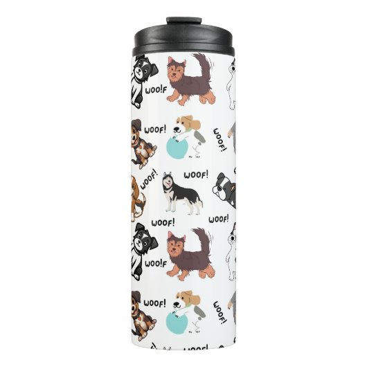 Hund und Woof Design-Thermalbecher Thermosbecher (Vorderseite)