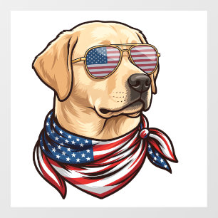 Hund Usa Flag Sonnenbrille Bandana Fensteraufkleber