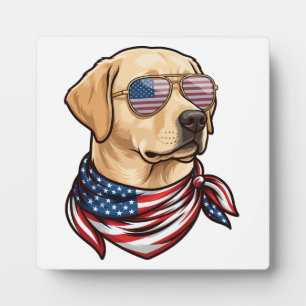 Hund Usa Flag Sonnenbrille Bandana Fotoplatte