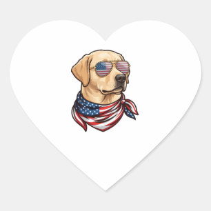 Hund Usa Flag Sonnenbrille Bandana Herz-Aufkleber