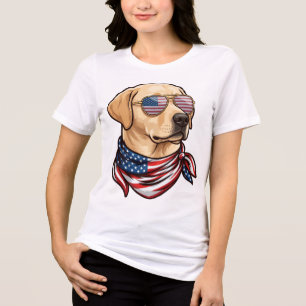 Hund Usa Flag Sonnenbrille Bandana Tri-Blend Shirt
