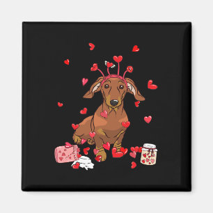 Hund Valentine Geschenk Niedliche Dackel Valentins Magnet