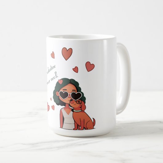 Hund Valentine Kaffeetasse (VorderseiteRechts)