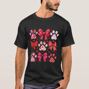 Hund Valentine Kokette Hunde-Mama Hunde-Pfotenabdr T-Shirt