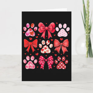 Hund Valentine Kokette Hundefrau Hundepfotenabdruc Karte