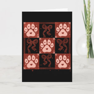 Hund Valentine Kokette Schleife Hund Pfote Herz Va Karte