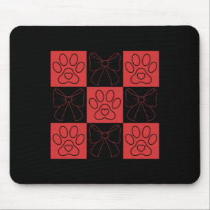 Hund Valentine Kokette Schleife Hund Pfote Herz Va Mousepad