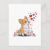 Hund Valentine Niedlich Corgi Valentine s Day Begleitkarte (Rückseite)