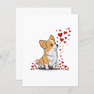 Hund Valentine Niedlich Corgi Valentine s Day Begleitkarte