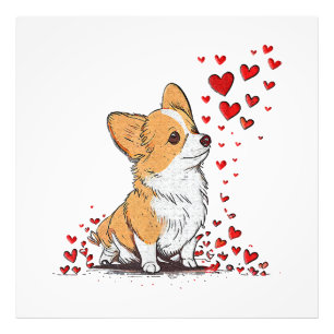Hund Valentine Niedlich Corgi Valentine s Day Fotodruck