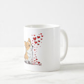 Hund Valentine Niedlich Corgi Valentine s Day Kaffeetasse (VorderseiteRechts)