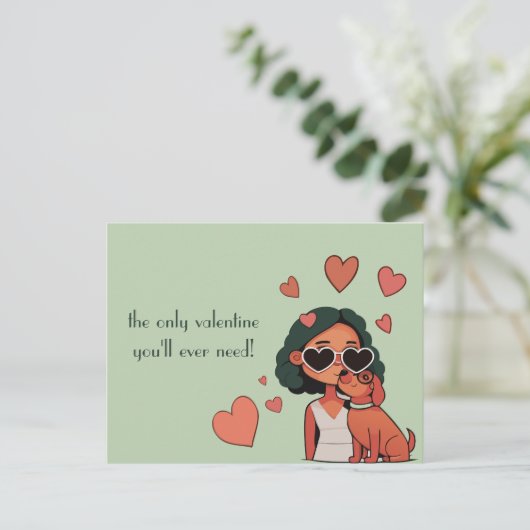 Hund Valentine Postkarte (Stehend Vorderseite)