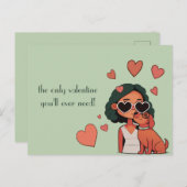 Hund Valentine Postkarte (Vorne/Hinten)