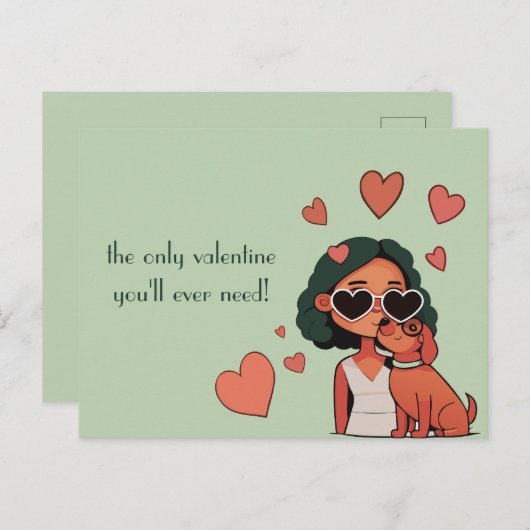Hund Valentine Postkarte (Vorne/Hinten)