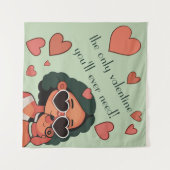 Hund Valentine Wandteppich (Vorderseite (Horizontal))